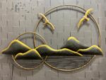 Farmhouse Decor 2-Ring Metal Wall Hanging - Rustic Home Accents -