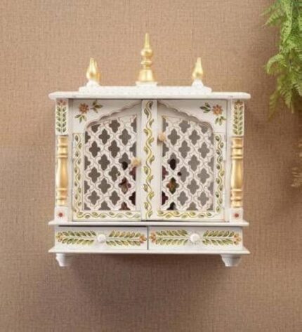 3 Feet Pooja Mandir: White Mandir - Elegant and Sacred Home Furnishings