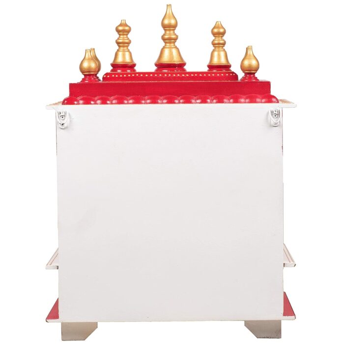 Graceful Wodden Temple in White and Red