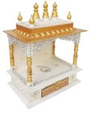 White Pooja Mandir with Door