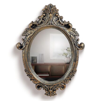 Elevate Your Space with Ornate Elliptical Vintage Wall Mirror Decor