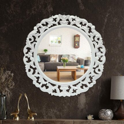 Handcrafted Wooden Wall Framed Wall Mirror Online India