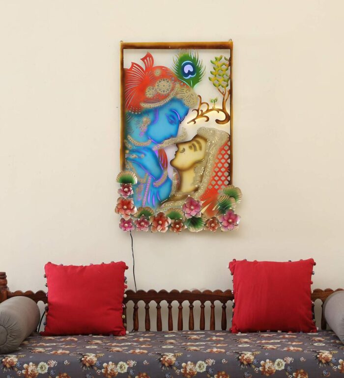 Radha Krishna Wall Decor Frame Wall Hanging - Divine Home Decor