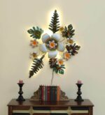 Exquisite Leafs & Flower 3D Leaf Metal Wall Hanging: Elevate Your Decor