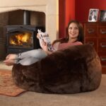 Luxury Bean Bag in Brown Fur - Comfortable and Stylish Home Decor