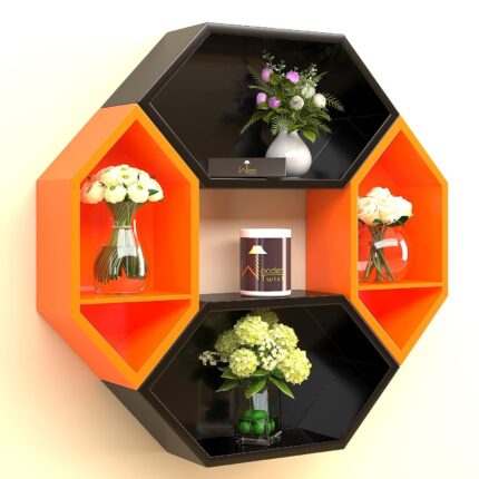 MDF Hexagon Wall Shelf