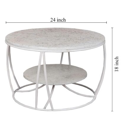 Contemporary Elegance: Round Marble Coffee Table - A Stylish