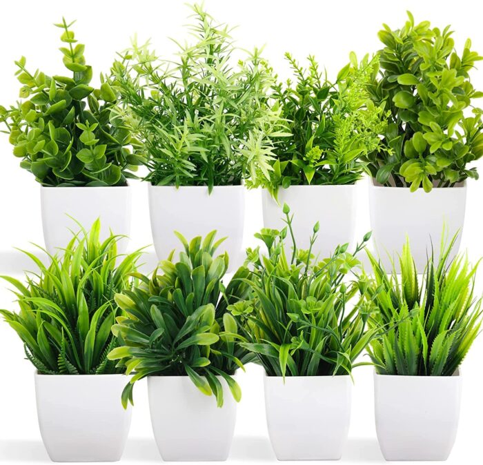 Artificial Indoor Plants Online - 8 Pack Artificial Plastic Plants