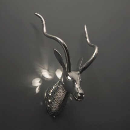 Silver Deer Wall Hanging with Light