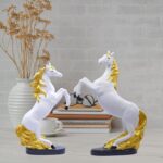 White Horse Statue Set