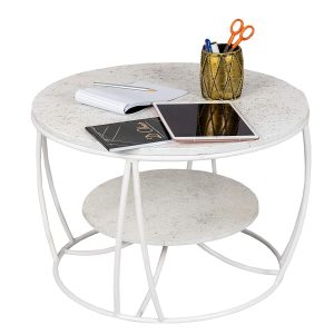 Contemporary Elegance: Round Marble Coffee Table - A Stylish